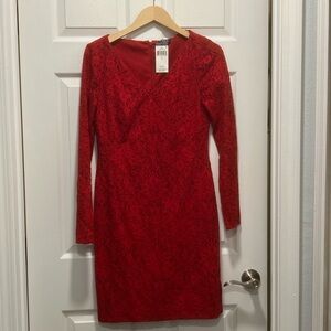 NWT Ralph Lauren Red Lace Dress size 4